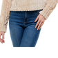 Derek Heart Junior's Ribbed Faux Fur Top Beige Size Small