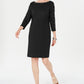 Karen Scott Women's Boat Neck Studded Dress Black Size PL