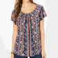 Style & Co Women's Floral Print Top Black Size -PS