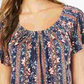 Style & Co Women's Floral Print Top Black Size -PS