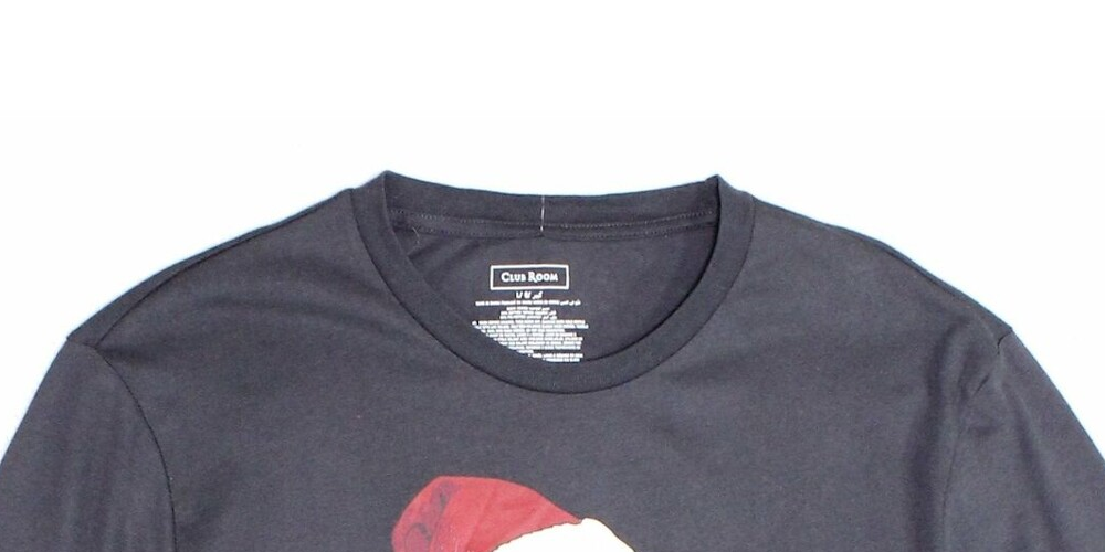 Club Room Men's Graphic Long Sleeve Crew Neck Shirt Gray Size Large