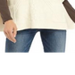 Anne Klein Women's Cowl Neck Mixed Stitch Poncho Sweater Pearl White Size 2XS