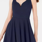 B Darlin Women's A Line Dress Open Back V Neck Blue Size 15/16