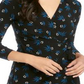 Anne Klein Women's Print Wrap Blouse Black Size M