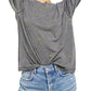 फ्री पीपल महिला टी-शर्ट कैमो एरिएल लॉन्ग स्लीव टी ग्रे साइज़ एक्स-स्मॉल