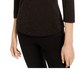 Monteau Women's Metallic Mock-Neck Top Black Size Petite X-Large