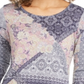 Style & Co Women's Printed Knit Top Blue Size M