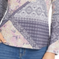 Style & Co Women's Printed Knit Top Blue Size M