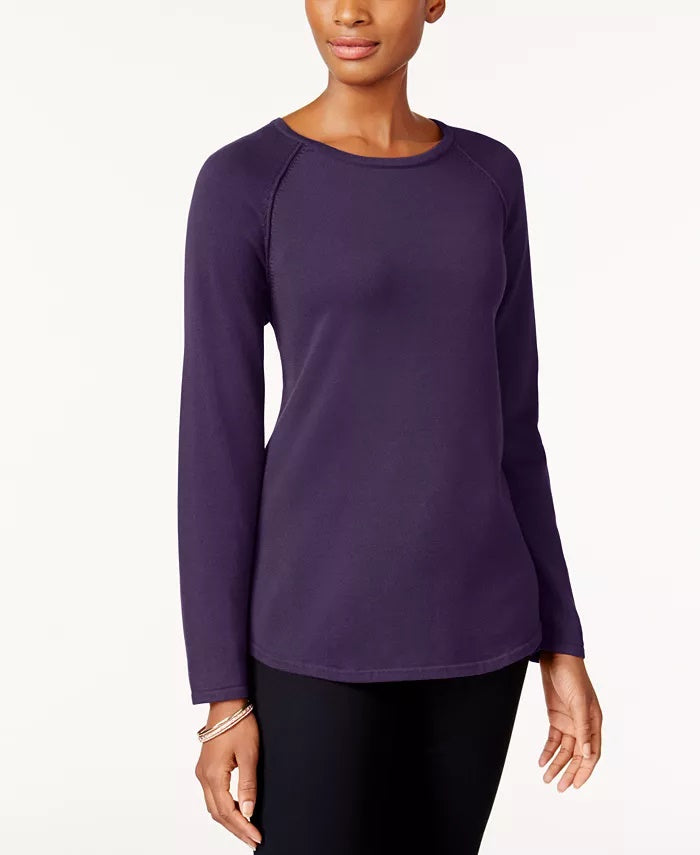 Karen Scott Women's Cotton Sweater Purple Size Medium