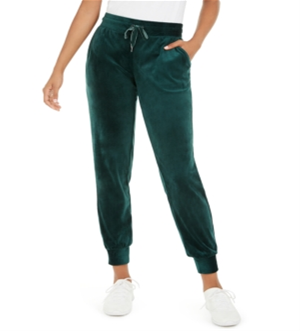 Ideology Women's Velour Joggers Green Size XX-Large