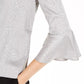 BCX Junior's Animal Print Wrap Top Silver Size Small