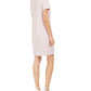 Anne Klein Women's Short Sleeve Jewel Neck Above the Knee Shift Dress Pink Size 12