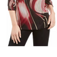 JM Collection Women's Printed Zipper-Trim Tunic Black Size Small