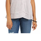 Style & Co Women's V-Neck High-Low Tank Top Beige -Size Small