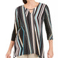 JM Collection Women's Printed Hammerhead Hem Tunic Black Size Large