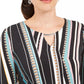 JM Collection Women's Printed Hammerhead Hem Tunic Black Size Large