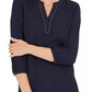 JM Collection Women's Split Neck Tunic Blue Size X-Small