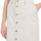 Charter Club Women's Denim Button Front Skirt Beige Size 12