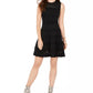 Vince Camuto Women's Sleeveless Mesh Fit & Flare Sweater Dress Black Size X-Small
