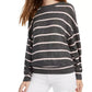 Gypsies & Moondust Junior's Cozy Striped Dolman Sleeve Top Pink/Grey Size X-Large