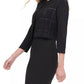 Tommy Hilfiger Women's Tonal Sequined Plaid Shrug Gray Size X-Large