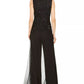 Adrianna Papell Women's Petite Embellished Wide-Leg Jumpsuit Black Size 12 Petite