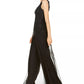 Adrianna Papell Women's Petite Embellished Wide-Leg Jumpsuit Black Size 12 Petite