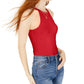 Planet Gold Junior's High Neck Bodysuit Red Size S