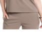 Nine West Women's Sleeveless Jewel Neck Drapey Crepe Top -Brown Size M