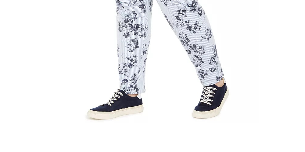 Charter Club Women's Plus Size Bristol Printed Skinny Ankle Jeans Blue Size 18W