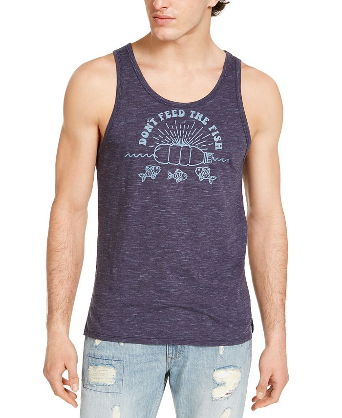 Sun Stone Unisex Don't Feed the Fish Tank Navy Size XL
