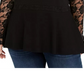 INC International Concepts Women's Plus Size Lace Peplum Sweater Red Size 1X