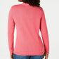 Karen Scott Women's Hardware V Neck Cotton Sweater -PinkSize X-Small