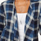 Style & Co Women's Cotton Open Front Plaid Completer Shirt Blue Size 2XL