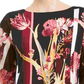 JM Collection Women's Printed Chiffon Sleeve Tunic Top Black Size Medium