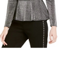 INC International Concepts Women's Draped Metallic Top Black Size X-Large