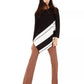 Alfani Women's Ribbed Asymmeteric Tunic Sweater Black Size Large