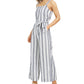 Charter Club Women's Striped Belted Jumpsuit -Gray Size 18
