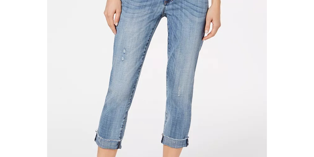 Kut From The Kloth Women's Amy Cuffed Cropped Jeans Blue Size 2