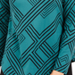 JM Collection Women's Petite Printed Turtleneck Top Green Size Medium