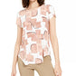 Alfani Women's Printed T-Shirt Red Size X-Large
