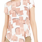 Alfani Women's Printed T-Shirt Red Size X-Large