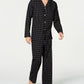 Club Room Men's Checked Flannel Pajama Set Black Size Large