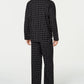 Club Room Men's Checked Flannel Pajama Set Black Size Large
