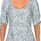 Free People Women's Floral Print Lace Up Mini Dress White Size Small