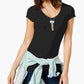 Derek Heart Junior's -Neck T-Shirt Black Size Medium