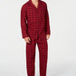Club Room Men's Plaid Flannel Pajamas Red Size Large