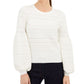 INC International Concepts Women's Solid Pointelle Ottoman Sweater White Size -XL