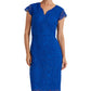 Ralph Lauren Women's Lace Scalloped Sheath Dress Blue Size 8 Petite