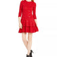 Michael Kors Women's Sequin Textured Dress Red Size X-Large